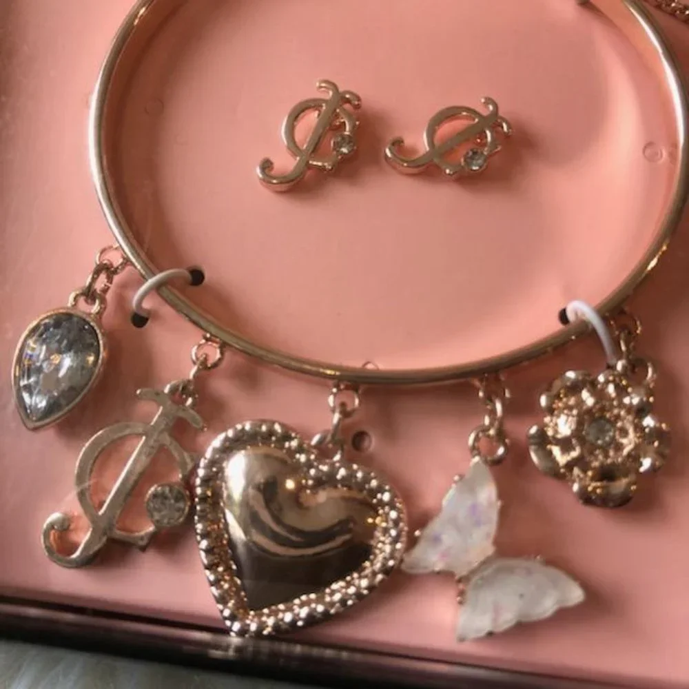 Juicy Couture Slider Charm Bracelet & Earring Set